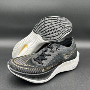Nike Zoomx Vaporfly Next% Black White Metallic Gold CU4123-001 Women's Size 7